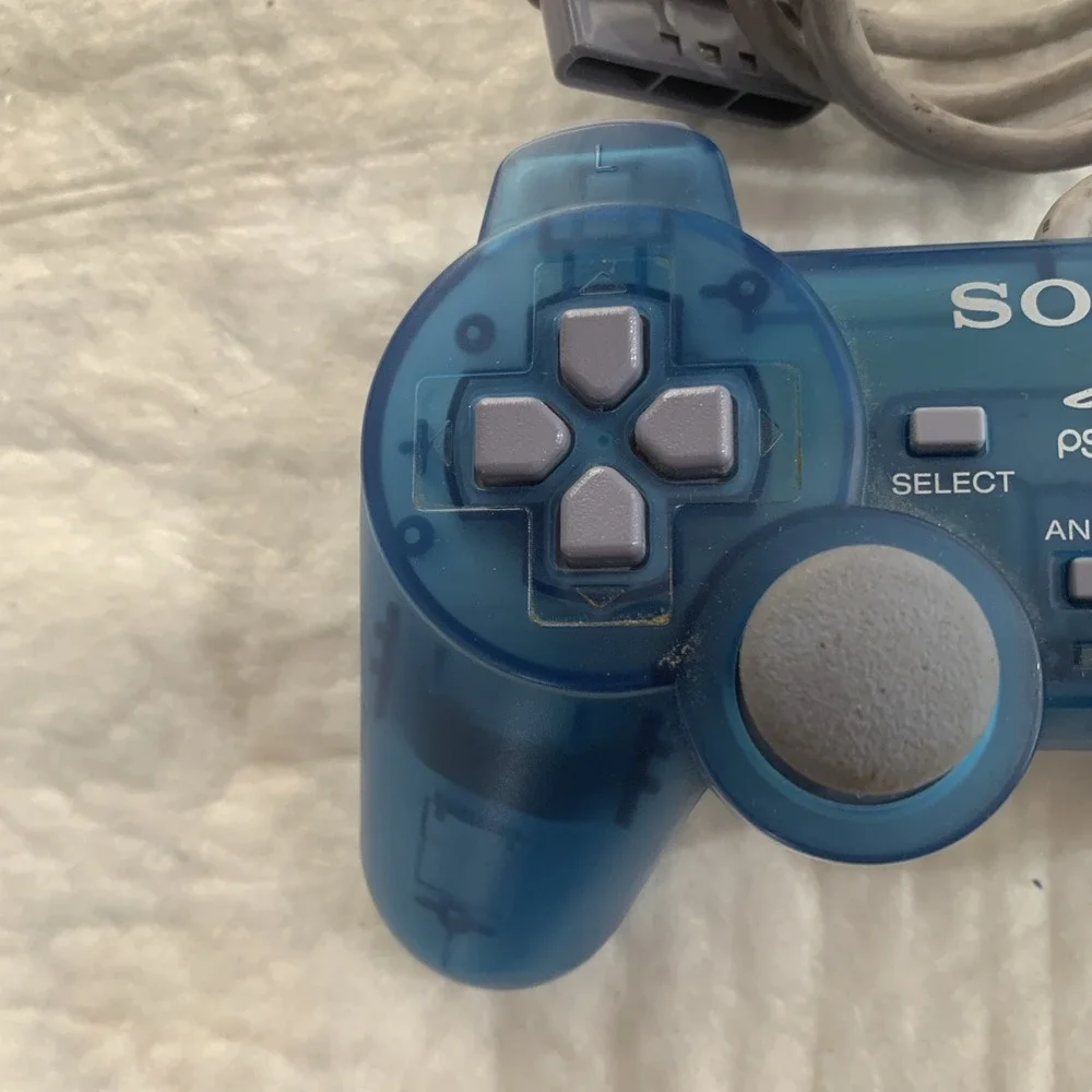 Playstation 1 PS1 PSone Dual Analog Controller SCPH-110 Clear Blue OEM Untested